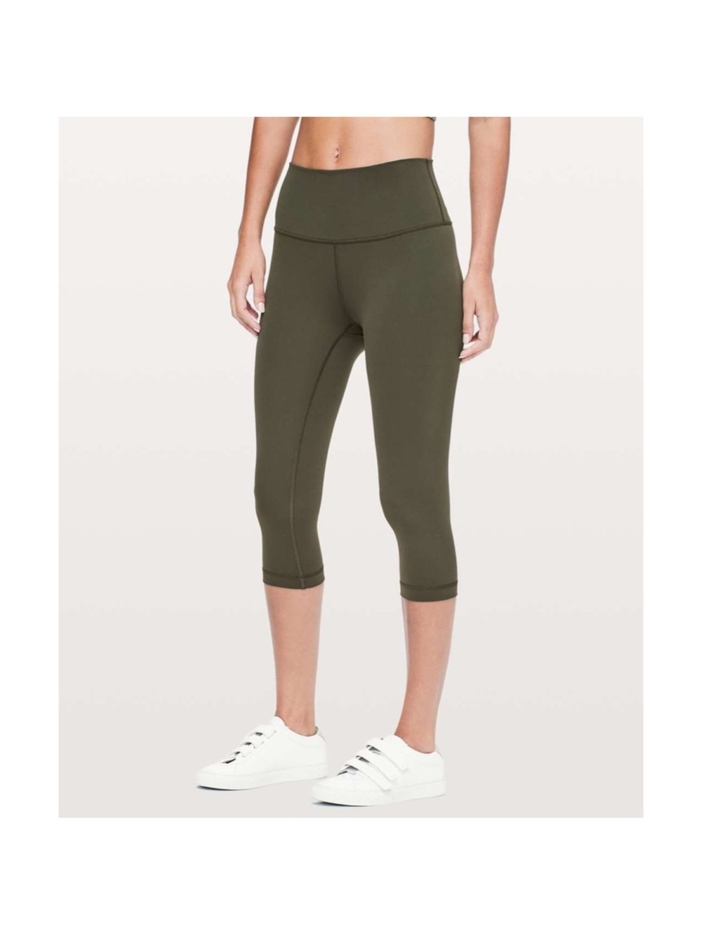 Lululemon Wunder Under Hi-Rise 1/2 Tight Full-On Luxtreme 17" In Dark Olive Gree